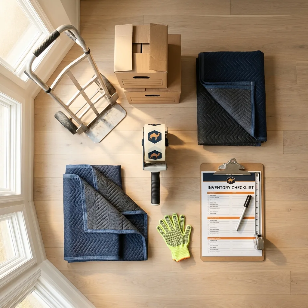 Professional moving supplies and packing materials layout for South Charleston residential relocations
